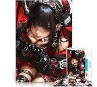 Adult Jigsaw Puzzles 1000 Pieces Anime Girl with Red Eyes Waifu Denkspiel mit vollständig ineinander greifenden, zufällig geformten Teilen38x26cm