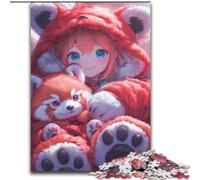Adult Jigsaw Puzzles 1000 Pieces Anime Red Panda Girl, for 14+ For Family Fun & Game Night Artists' Collection, Fine Arts (Size 50x75cm)