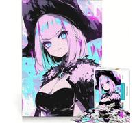 Adult Jigsaw Puzzles 1000 Pieces Anime Witch with Blue Eyes, Educational Game, Fun at Home Activities, for Birthday, Chrismas 38x26cm