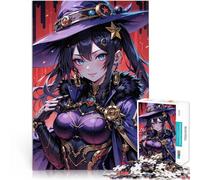 Adult Jigsaw Puzzles 1000 Pieces Anime Witch with Blue Eyes Stressabbau mit vollständig ineinander greifenden, zufällig geformten Teilen75x50cm