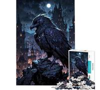 Adult Jigsaw Puzzles 1000 Pieces Arcane Raven︰ Watcher of The Gothic City Difficult And Challenge Improve Memory Educational Toy for Ages 14 And over (38x52cm)