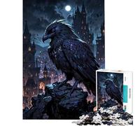 Adult Jigsaw Puzzles 1000 Pieces Arcane Raven︰ Watcher of The Gothic City Fun at Home Activities, Tough Challenge Brain Teaser Game Suitable for People Aged 14 And Above (50x75cm)
