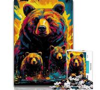 Adult Jigsaw Puzzles 1000 Pieces Art Animal Bear,Decompressing Intellectual Educational Toy Is Ideal As Gifts for The Whole Family (75x50cm)