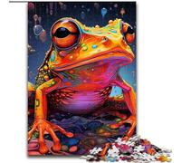 Adult Jigsaw Puzzles 1000 Pieces Art Animal Frog Made of Wood, Fun Activity for at Home 50x75cm Adult & Family Activity, DIY Home Decor Gift