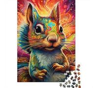 Adult Jigsaw Puzzles 1000 Pieces Art Animal Squirrel Wooden Puzzles for Adults Sustainable Puzzle Games 1000pcs (75x50cm)