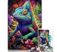 Adult Jigsaw Puzzles 1000 Pieces Art Chameleon Adult Puzzles,Learning Educational Toys Family Games Unique Birthday And Gifts 26x38cm