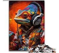 Adult Jigsaw Puzzles 1000 Pieces Art Chameleon Wooden Jigsaw Puzzles for Adults size 50x75cm Interactive Family Game, DIY Home Decor Brain Challenge Gift