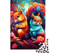 Adult Jigsaw Puzzles 1000 Pieces Art Cute Squirrel Paper Puzzles for Adults Sustainable Puzzle Games 1000pcs (38x26cm)