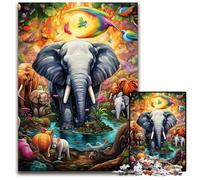 Adult Jigsaw Puzzles 1000 Pieces Art Elephant Jigsaw Puzzles for Adults High-Difficulty Brain Teaser for Teenagers 26X38CM/10.23x14.96inch