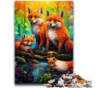Adult Jigsaw Puzzles 1000 Pieces Art Fox Puzzles,Challenging Family Activity Games DIY Toy for Home Wall Decor Gifts (75x50cm)