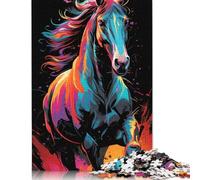 Adult Jigsaw Puzzles 1000 Pieces Art Horse Wooden Puzzles for Adults Sustainable Puzzle Games 1000pcs (75x50cm)