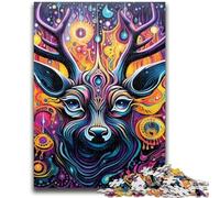 Adult Jigsaw Puzzles 1000 Pieces Art Moose Puzzles for Teenagers,Stress Reliever Staycation Kill Time Wishlist with Santa Claus (26x38cm)