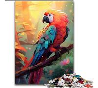 Adult Jigsaw Puzzles 1000 Pieces Art Parrot Made of Wood, for Teenagers Age Group 14+, Home Decor 50x75cm Engaging Family Game Night Activity