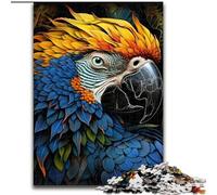 Adult Jigsaw Puzzles 1000 Pieces Art Parrot Made of Wood, Fun Present & Activity for Home 50x75cm Brain-Challenging DIY Decorative Game, Family Interactive Toy