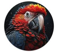 Adult Jigsaw Puzzles 1000 Pieces Art Parrot Round Jigsaw Puzzles 1000 Pieces for Adults DIY Home Decor Gift, Brain Teaser Game 1000pcs (67.5x67.5cm)