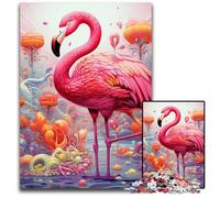 Adult Jigsaw Puzzles 1000 Pieces Art Psychedelic Flamingo cardboard Jigsaw Brain Teaser Game, Interactive Family Game, Suitable for Ages 14+ 26X38CM/10.23x14.96inch