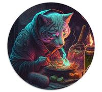 Adult Jigsaw Puzzles 1000 Pieces Art Tigers Round Jigsaw Family Interactive Game,Brain Teaser Gift,Educational Toy (67.5x67.5cm)