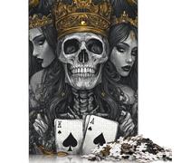 Adult Jigsaw Puzzles 1000 Pieces Artistic Black Gold Skull Wooden Puzzle for Adults And Teenager Home Decoration Puzzle Toys 1000pcs (75x50cm)