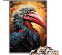 Adult Jigsaw Puzzles 1000 Pieces Artistic Giant Hornbill Jigsaw Challenging Brain Teaser, Family Activity, Home Decor, (size : 26x38cm)