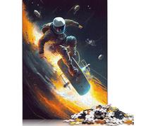 Adult Jigsaw Puzzles 1000 Pieces Astronaut Galaxy Surfing Wood Jigsaw Puzzles for Adults Educational Game Challenge Toy 1000pcs (75x50cm)