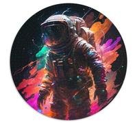 Adult Jigsaw Puzzles 1000 Pieces Astronaut Nebula Round Cardboard Puzzles for Mother'S Day,Birthdays,Christmas 67.5x67.5 cm