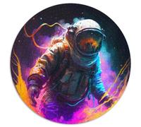 Adult Jigsaw Puzzles 1000 Pieces Astronaut Nebula Round Jigsaw Puzzles Brain Teaser Game for Teenagers,Perfect (Size 67.5x67.5cm)