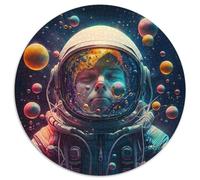 Adult Jigsaw Puzzles 1000 Pieces Astronaut Nebula Round Paper Puzzles for Birthdays,Christmas,Halloween,Thanksgiving,Easter (Size 67.5x67.5cm)