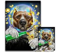 Adult Jigsaw Puzzles 1000 Pieces Astronaut Pit Bull Dog Difficult Puzzles for Adults for Home Decor Ideal Christmas & New Year Gift for Teenagers 1000 PCS(75x50cm)