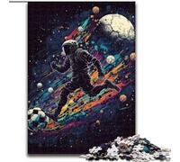 Adult Jigsaw Puzzles 1000 Pieces Astronaut Playing Football Jigsaw Puzzles for Adults 1000 Piece Challenging DIY Brain Teaser for Teenagers Size 26X38CM