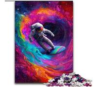 Adult Jigsaw Puzzles 1000 Pieces Astronaut Space Surfing, Elephant Toy Intellectual Game Birthday Present, Gifts, Wall Art for Ages 14+ (Size 26x38cm)