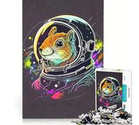 Adult Jigsaw Puzzles 1000 Pieces Astronaut Squirrel, Hands-on Game, Fun Activities at Home, Enhance Love between Couples 50x75cm