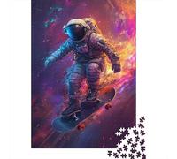 Adult Jigsaw Puzzles 1000 Pieces Astronauts on Skateboards Paper Puzzles for Adults Sustainable Puzzle Games 1000pcs (38x26cm)