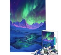 Adult Jigsaw Puzzles 1000 Pieces Aurora Borealis Over Snowed Mountains Difficult And Challenge Presents for Women Toy Wall Decor for Age 14+ Game (38X52CM)