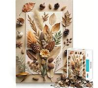 Adult Jigsaw Puzzles 1000 Pieces Autumnal Still Life with Natural Elements Smooth Cut Art Brain Training Toy Leisure Time Fun Birthday Game Gift (50x75cm)
