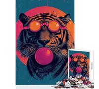Adult Jigsaw Puzzles 1000 Pieces Awesome Tiger Brain Teaser Game Tough Challenge Educational Toy Deal As Gifts for The Whole Family (50X75CM)