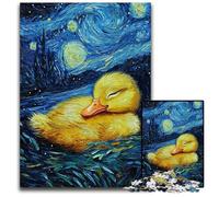 Adult Jigsaw Puzzles 1000 Pieces Baby Duck Duckling in Starry Night Difficult Puzzles for Adults for Home Decor Ideal Christmas & New Year Gift for Teenagers 1000 PCS(38x26cm)