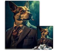 Adult Jigsaw Puzzles 1000 Pieces Bad Boy Dog in Suit Impossible Jigsaw Puzzles for Adults Challenging DIY Brain Teaser Perfect Family Game Or Decorative Gift 1000 PCS(75x50cm)