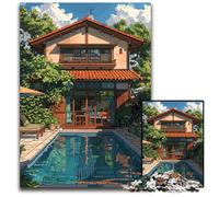 Adult Jigsaw Puzzles 1000 Pieces Bali House with Pool Jigsaw Puzzles for Teenagers Couples And Friends for Birthdays Christmas 1000 PCS(38x26cm)