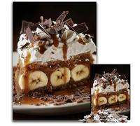Adult Jigsaw Puzzles 1000 Pieces Banana Cream Pie with Chocolate Impossible Jigsaw Puzzles for Adults Brain Challenge Game for Teenagers & Family Interaction 1000 PCS(75x50cm)
