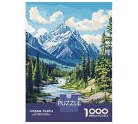 Adult Jigsaw Puzzles 1000 Pieces Banff National Park Landscape Adult Puzzles Hands-on Game Analysis And Logic Gifts for Friends And Family 52x38cm/1000pcs