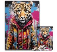 Adult Jigsaw Puzzles 1000 Pieces Banksy Art Leopard Hoodie Difficult Puzzles for Adults for Home Decor Ideal Christmas & New Year Gift for Teenagers 1000 PCS(38x26cm)