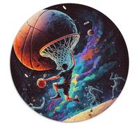 Adult Jigsaw Puzzles 1000 Pieces Basketball Sport Colorful Round Jigsaw Puzzle 1000 Pieces Family Game Night, Home Decor & Brain Training Gift (67.5x67.5cm)
