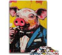 Adult Jigsaw Puzzles 1000 Pieces Basque Pig Teenager Jigsaw,Stress Reliever Staycation Kill Time Home Decoration Toys (75x50cm)