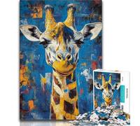 Adult Jigsaw Puzzles 1000 Pieces Basquiat Giraffe,Educational Games Home Decoration Educational Game for Birthday,Chrismas (75x50cm)
