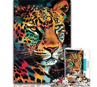 Adult Jigsaw Puzzles 1000 Pieces Basquiat Leopard Teenager Puzzles,Quiz Game Wall Decoration Unique Birthday And Xmas Gifts (size 75x50cm)