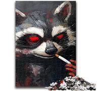 Adult Jigsaw Puzzles 1000 Pieces Basquiat Raccoon 1000 Pieces for Teenagers,Birthday Present, Gifts, Wall Art for Age 14 Years Up (26x38cm)
