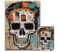 Adult Jigsaw Puzzles 1000 Pieces Basquiat Style SkullImpossible Jigsaw Puzzles for Adults Adult Game Gift Family Interactive Game Brain Challenge Gift 1000 PCS(38x26cm)