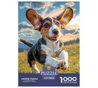 Adult Jigsaw Puzzles 1000 Pieces Basset Hound Oil Painting - Educational Game for Adults & Kids | 38x26cm/1000pcs