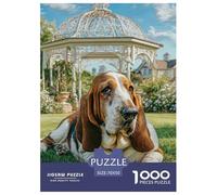 Adult Jigsaw Puzzles 1000 Pieces Basset Hound Oil Painting - Educational Game for Adults & Kids | 70x50cm/1000pcs