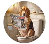 Adult Jigsaw Puzzles 1000 Pieces Beagle on The Toilet Challenging Puzzles Challenging Brain Teaser for Teenagers & Families (67.5x67.5cm)